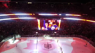 Canadian Anthem at T mobile arena Edmonton Oilers at Vegas Golden Knights 13 january 2018