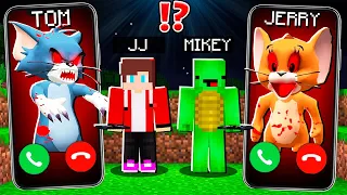 Why Creepy TOM and JERRY CALLING at 3:00am to JJ and MIKEY ? - in Minecraft Maizen