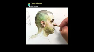 How to paint a portrait in watercolor #shorts