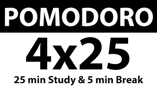 Pomodoro Technique - 4 sets 25/5 Study Timer - No Ads - No Music - Black Theme