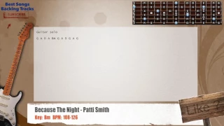 🎸 Because The Night - Patti Smith Guitar Backing Track with chords and lyrics
