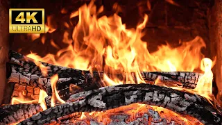 🔥 Cozy Fireplace 4K (12 HOURS). Fireplace with Crackling Fire Sounds. Fireplace Burning Ambience.