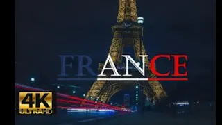 France 4K   Scenic Relaxation Film With Calming Music Paris Evening Walk and Bike Ride With Captions