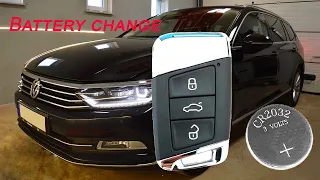 HOW TO change VW Passat B8 Volkswagen Skoda Superb III remote key for change battery