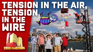 Tensions are at an all-time HIGH on a 10-METRE suspended wire! | LEGO Masters Australia 2022