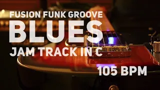 Fusion Funk Groove Blues Guitar Jam Track in C 105BPM