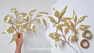 DIY, Make Easy Leaves from satin ribbon Part 2, Amazing Crafts | 4K | Satin Crafts | CyzecoSRF#8