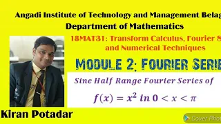 18MAT31: Obtain Half range sine Fourier series of f(x)=x^2 in (0,π)
