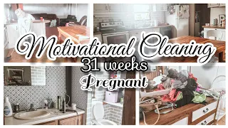 CLEAN WITH ME|| 31WEEKS PREGNANT || CLEANING MOTIVATION || PUSHING THROUGH FATIGUE || 2022