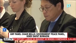 GRP Panel Chair Bello: Government Peace Panel, hindi dapat buwagin