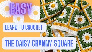 Daisy Granny Square || EASY Beginner Crochet Tutorial || Part 1