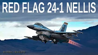 Red Flag 24-1 23 Jan 2024 - Nellis F-22 F-35 F-16 Aggressor Airbus A330 Multi Role Tanker Transport