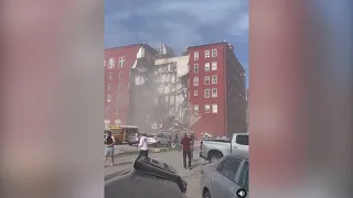 Iowa partial building collapse | Raw video