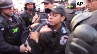 Raw: Protests as Olympic Torch Heads to Rio