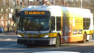 Trackless Trolleys & Buses at Harvard Square in Cambridge MA on 2/21/2022