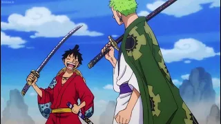 One Piece - Luffy ve Zoro Wanoda durum değerlendirmesi yapıyor.