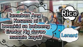 babaeng tirador Ng davao Rica rendal vs Lenard Pilar. rotation parehas race to 5 bet 3,300