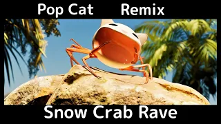 [Pop Cat Meme Remix 2021] Snow Crab Rave remix | Pop cat 3d music animation ( on fan made crab rave)