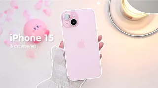 iPhone 15 Pink 🌸 aesthetic Unboxing | How to setup | Monster Hunter | Genshin impact | Roblox