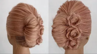 Beautiful hairstyles for medium length hair|| easy flower braid