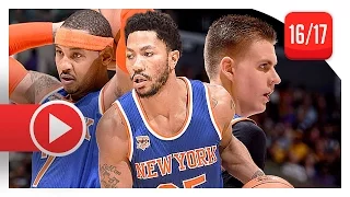 Derrick Rose, Kristaps Porzingis & Carmelo Anthony Highlights vs Lakers (2016.12.11) - MUST WATCH!