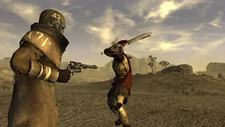 Legate Lanius vs 3 NCR veteran rangers   Fallout New Vegas npc battles
