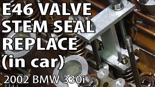 BMW E46 Replace Valve Stem Seals (head in car) DIY #m54rebuild 10