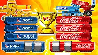 BRAND WAR : COCA COLA TANK VS PEPSI TANK ! Coca Mentos Tank, Hamburger Tank | Arena Tank Cartoon