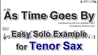 As Time Goes By - Easy Solo Example for Tenor Sax