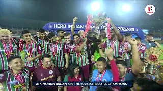 ATK Mohun Bagan lifting the Hero ISL Trophy 2022-23