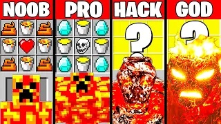 Minecraft Battle LAVA MONSTER MUTANT CRAFTING CHALLENGE NOOB vs PRO vs HACKER vs GOD Funny Animation