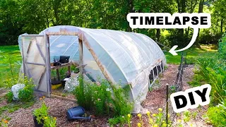 (TIMELAPSE) DIY High Tunnel Greenhouse