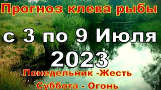 Прогноз клева рыбы с 3 по 9 Июля Календарь клева рыбы Лунный календарь рыбака