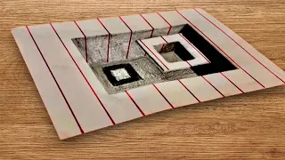 Enchanting 3D Drawing: Drawing 3D art on a floating paper cube