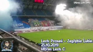 Lech Poznań - Zagłębie Lubin 25.10.2019 Ultras Lech Choreo & Pyro