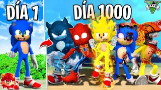 SOBREVIVÍ 1000 DÍAS como SONIC LA PELICULA en GTA 5 !! (Sonic Movie mod)