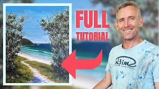 Learn to paint this impressionist beachscape! Full step by step tutorial :)