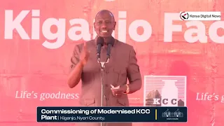 LISTEN TO PRESIDENT RUTO'S SPEECH AS HE COMMISSIONS THE MODERNISED KCC PLANT IN NYERI!!