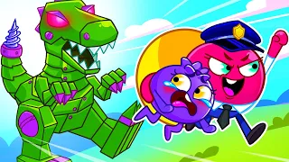 Scary Dino Robot Song 😨🤖 Playing Dinosaurs Song 🤩 Kids Songs by VocaVoca Berries