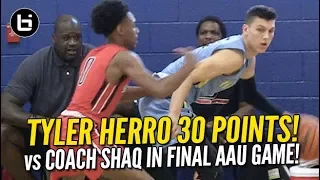 Tyler Herro Scores 30 in Final AAU Game vs Coach Shaq! Full Highlights!