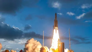 Replay! Ariane 5 rocket launches 3 satellites on 1 rocket -- Full Broadcast