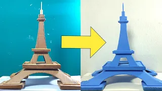 Kerajinan kardus bekas || miniatur menara eiffel