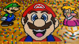 Super Mario Bros in Dominoes! 🍄 (satisfying domino effect compilation)