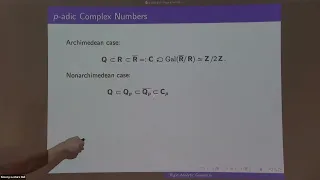 What is... p-adic geometry? - Jacob Lurie