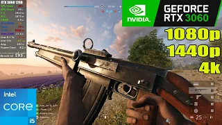 RTX 3060 12GB + i5 13600K | Battlefield V - 1080p, 1440p, 4k