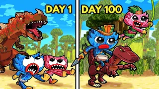 Huggy Wuggy Survives 100 DAYS in Dinosaur JURASSIC Survival!