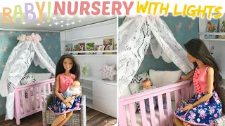 DIY Nursery for Barbie Dolls ( miniature crib, changing table & more )