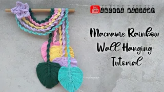 DIY Macrame Rainbow Wall Hanging - Macrame Leaves Wall Hanging- Macrame Feathers - Wall Decor ideas