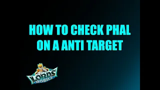 How to test phalanx on a anti target?