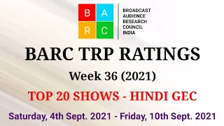 BARC TRP Ratings Week 36 (2021) : TOP 20 Shows